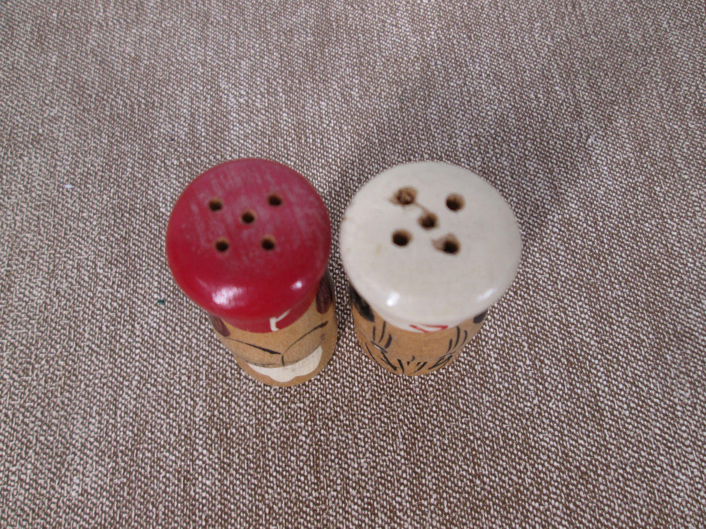 08257 - Vintage Wooden Salt & Pepper Shakers