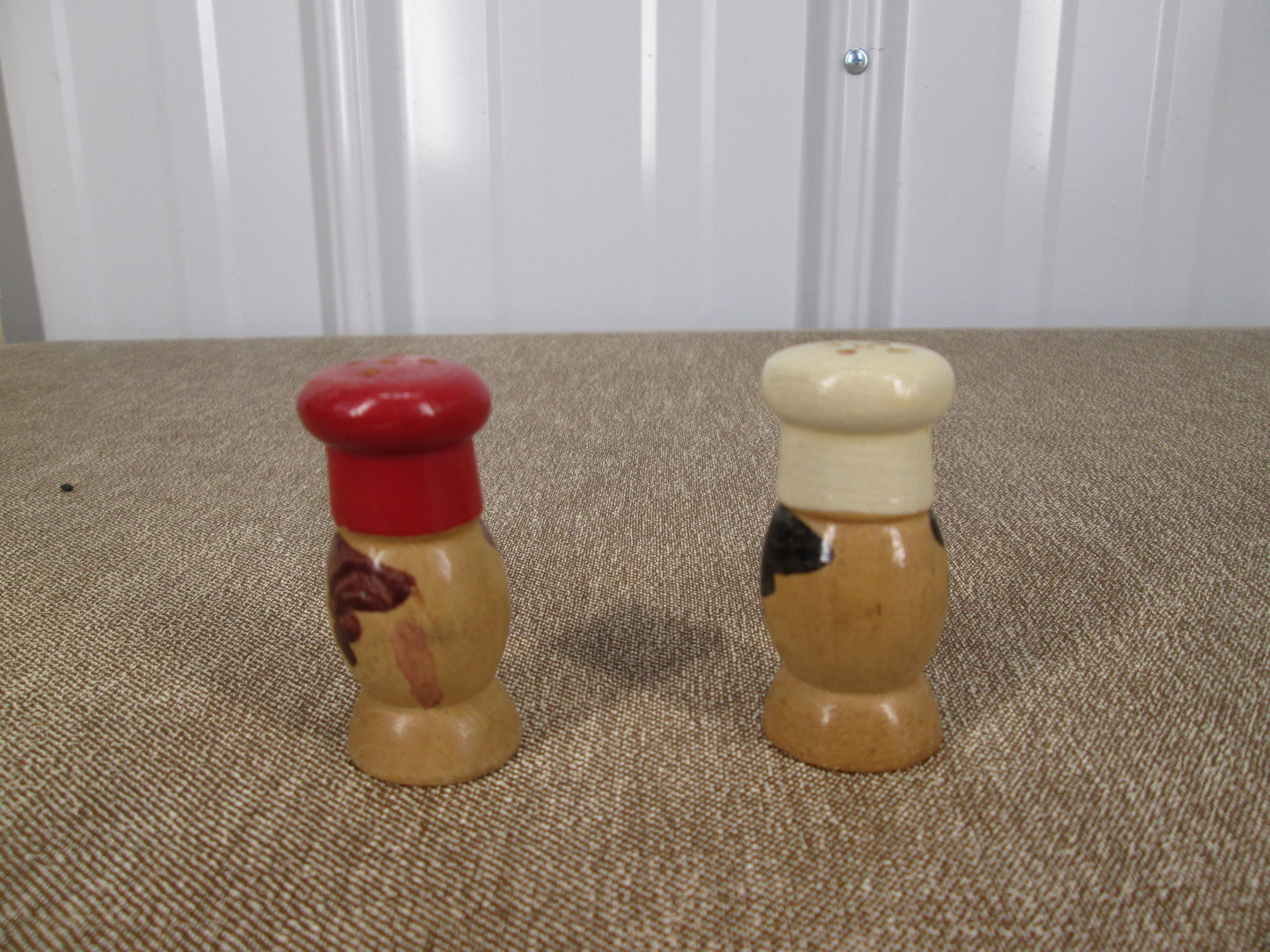 08257 - Vintage Wooden Salt & Pepper Shakers