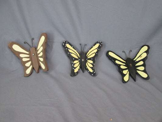 0132 - Group of Wooden Butterfly Yard Art