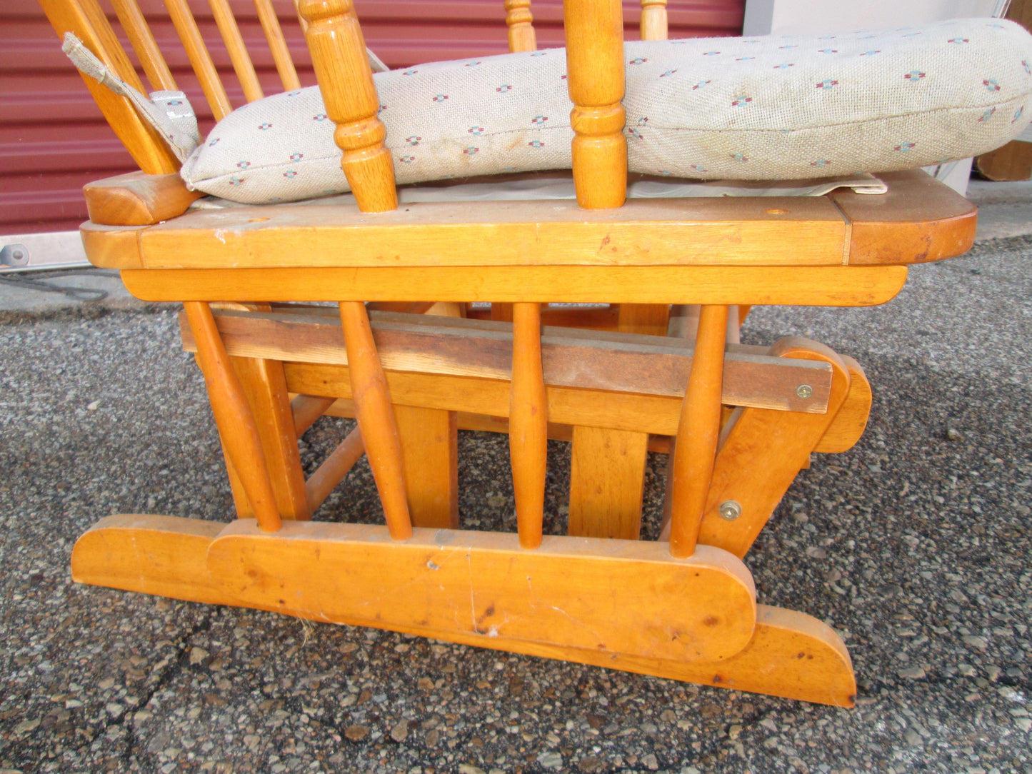 0128 -  Nice Wooden Glider/Rocking Chair