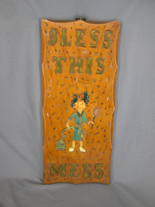 0126 - Bless This Mess Wood Wall Hanging